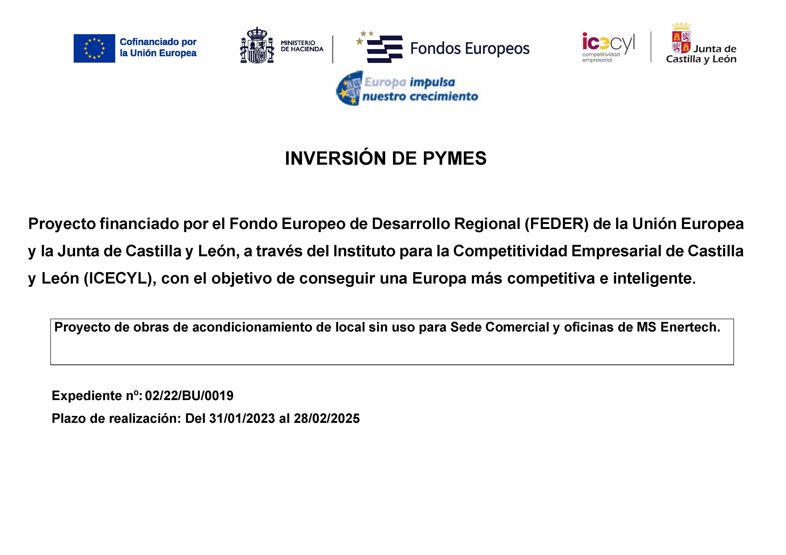 Apoyo inversion nueva oficina